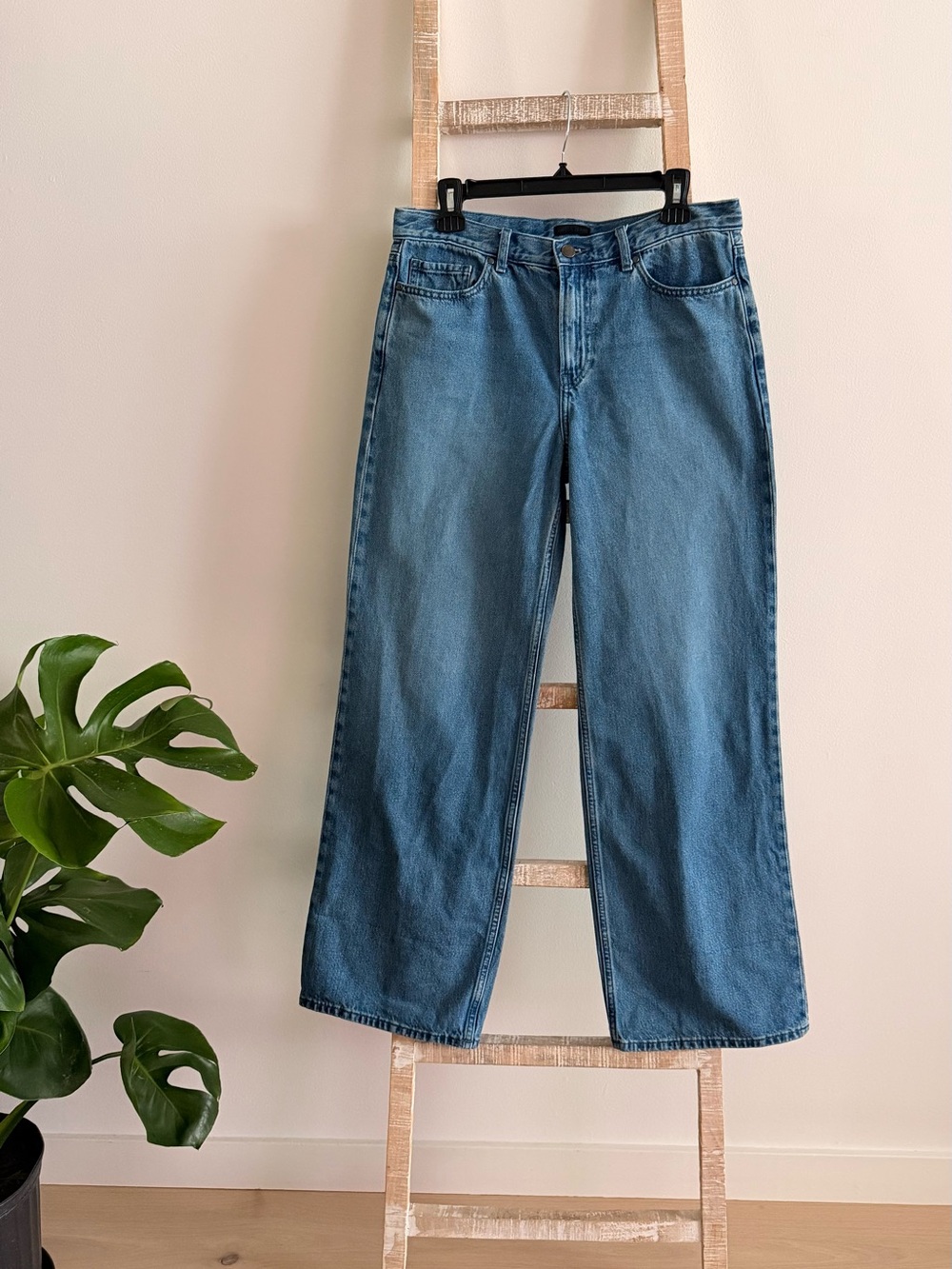 Uniqlo Wide-Leg Denim Jeans in Medium Blue